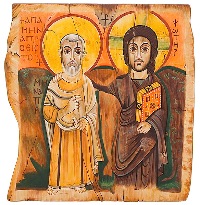 Les icônes de Bose, style copte - détrempe à l’œuf sur table cm 40x40